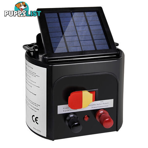 Solar Power 5Km Electric Fence Farm Animal Pet Energiser Energizer Charger 0.15J