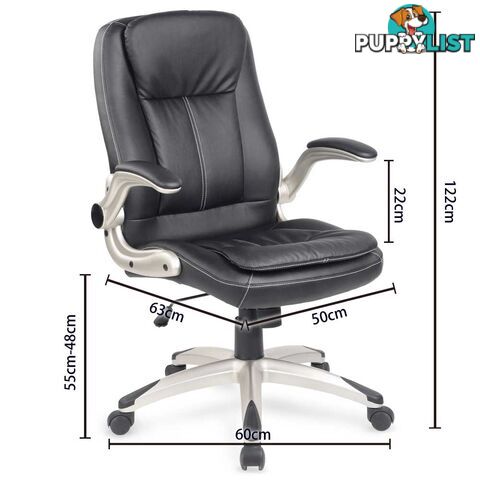 Executive PU Faux Leather Computer Chair Ergonomic Office Furniture Black