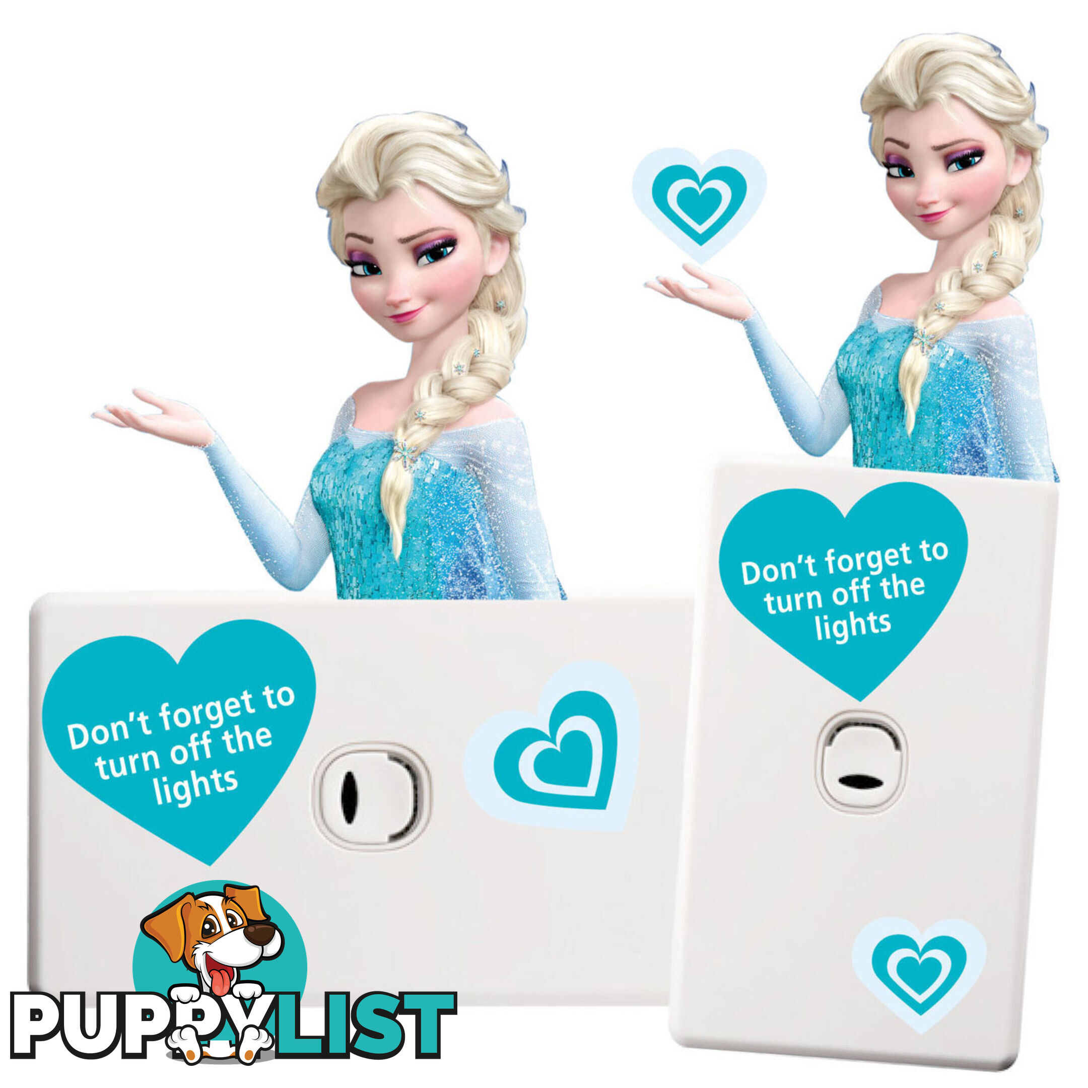 Frozen Elsa Light Switch Wall Sticker - Totally Movable