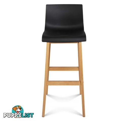 2 x High Seat Back Barstools Island Chair Black