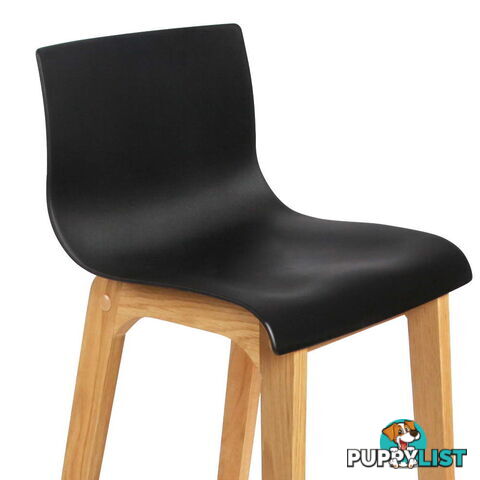 2 x High Seat Back Barstools Island Chair Black