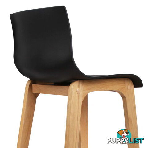 2 x High Seat Back Barstools Island Chair Black