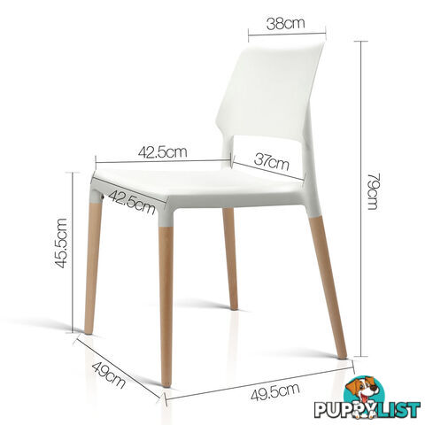 4xStackable Belloch Replica Dining Chair Kitchen Restaurant Cafe Bar Stool White