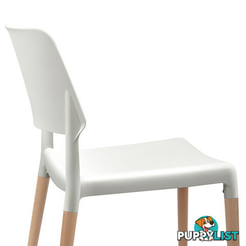 4xStackable Belloch Replica Dining Chair Kitchen Restaurant Cafe Bar Stool White