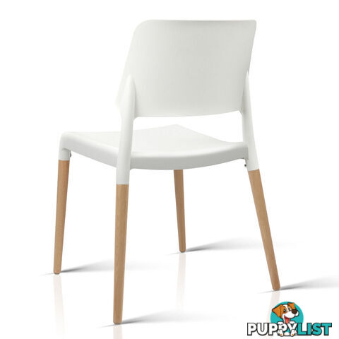 4xStackable Belloch Replica Dining Chair Kitchen Restaurant Cafe Bar Stool White