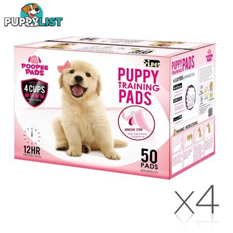 200 Puppy Toilet Pads Super Absorbent Pet Cat Dog Pee Potty Training Pad Pink