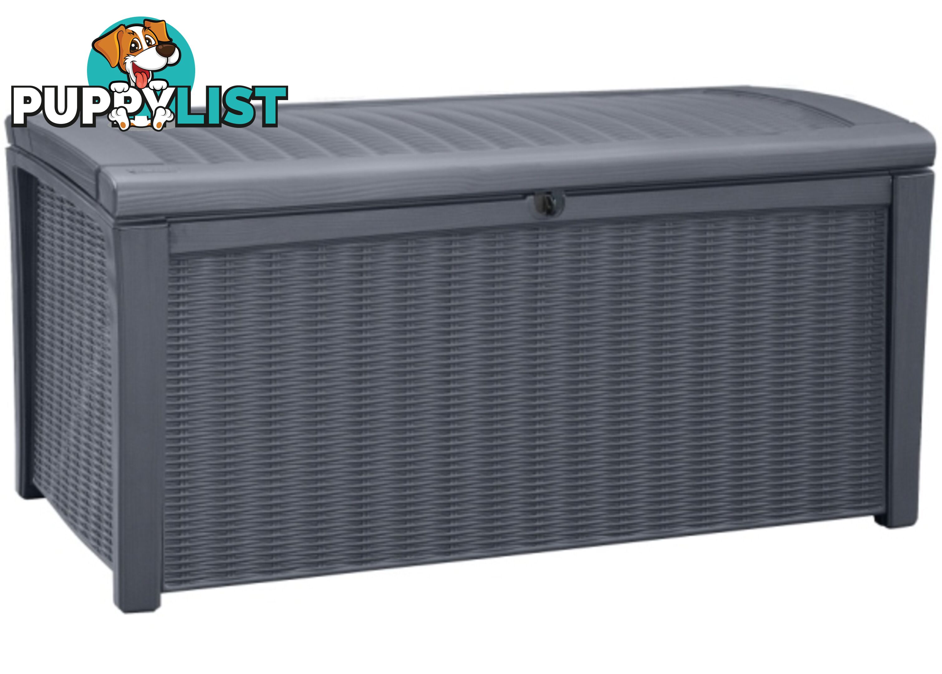 Keter Borneo Indoor Outdoor Storage 400L Weatherproof Garden Bench Box Grey