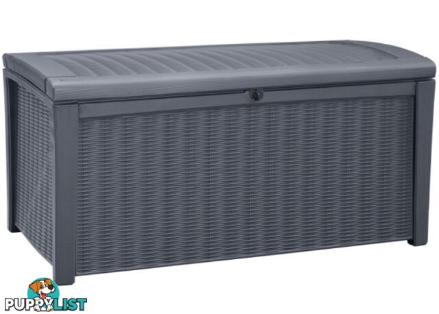 Keter Borneo Indoor Outdoor Storage 400L Weatherproof Garden Bench Box Grey