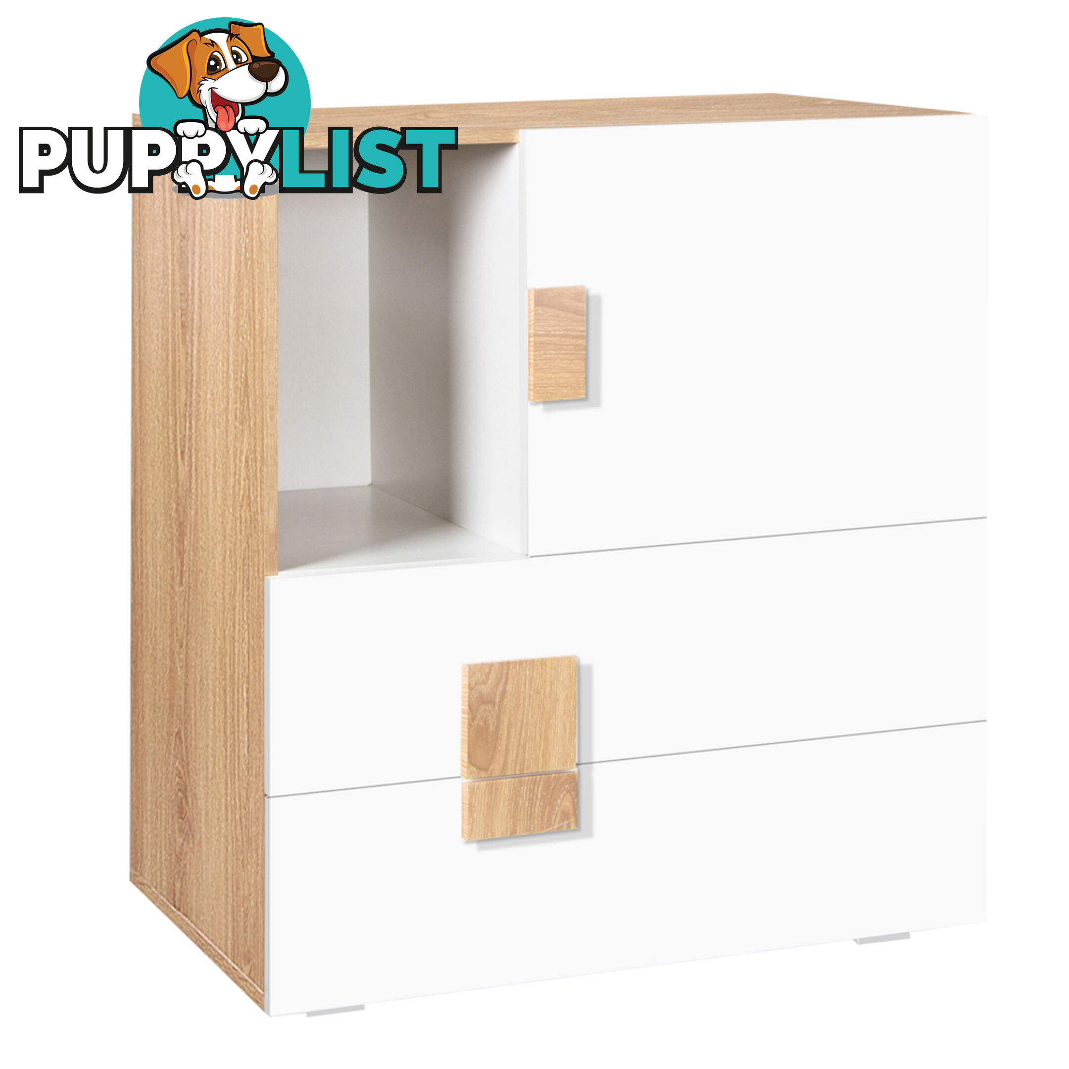 Buffet Sideboard Storage Table Cabinet w/ 2 Drawer White