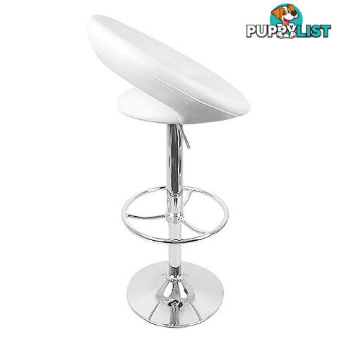 2 x Synthetic PU Leather Bar Stool Modern Kitchen Chair Gas Lift White