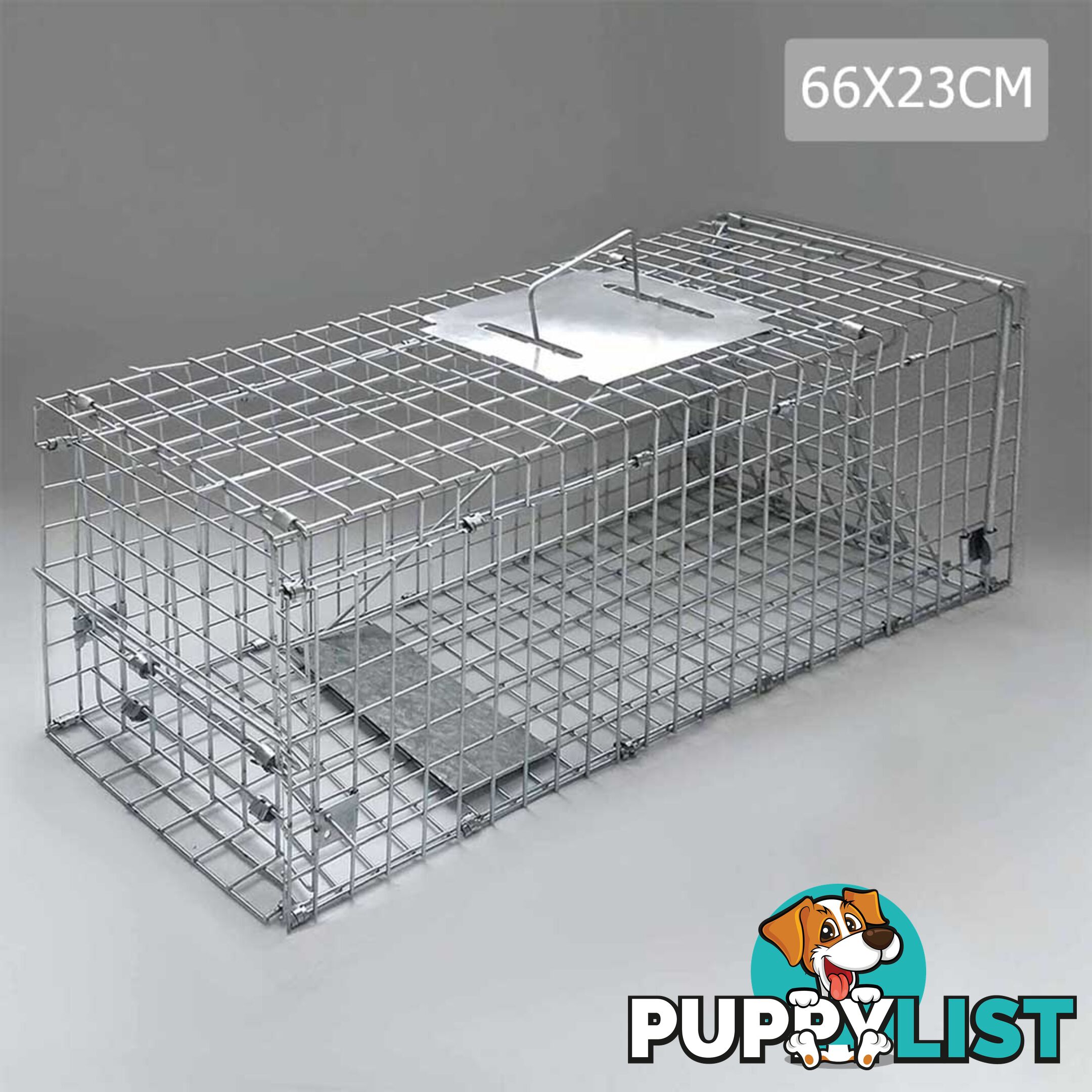 Large Humane Animal Trap Cage Possum Cat Rabbit Fox Koala Hare Catch 66 x 23cm