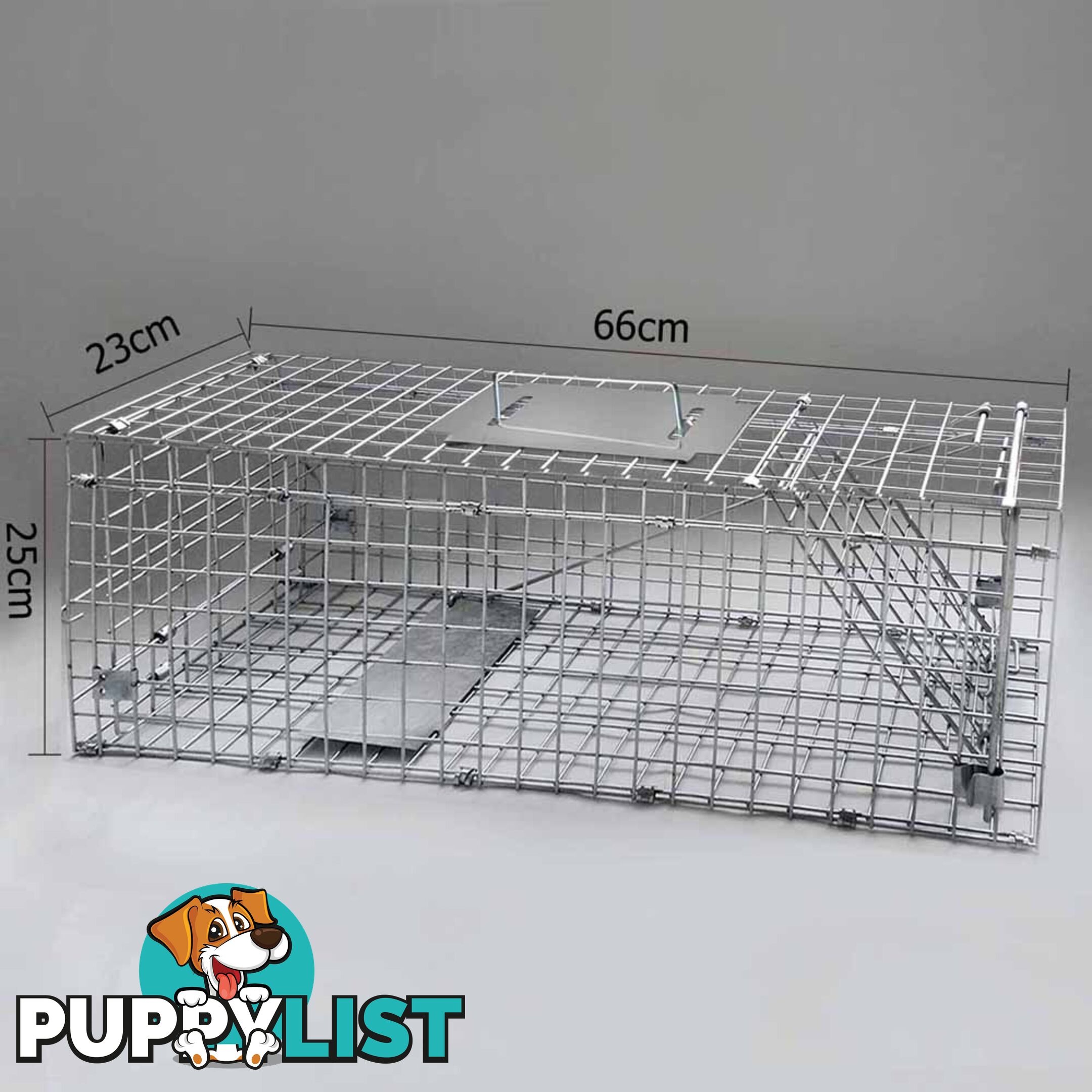 Large Humane Animal Trap Cage Possum Cat Rabbit Fox Koala Hare Catch 66 x 23cm