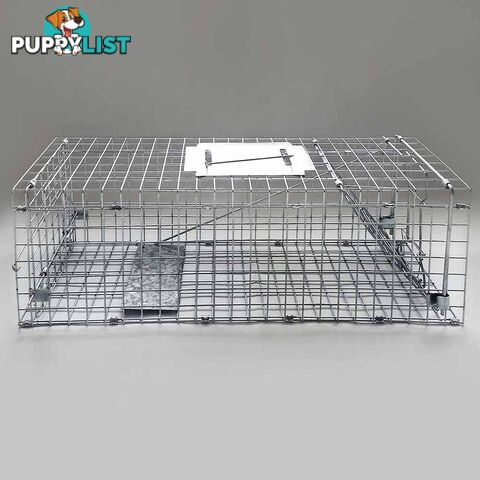 Large Humane Animal Trap Cage Possum Cat Rabbit Fox Koala Hare Catch 66 x 23cm