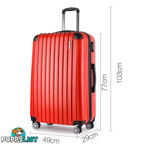 2PCS Luggage Set Hard Shell 4 Wheels Suitcase TSA Lock Travel Carry On Bag Red