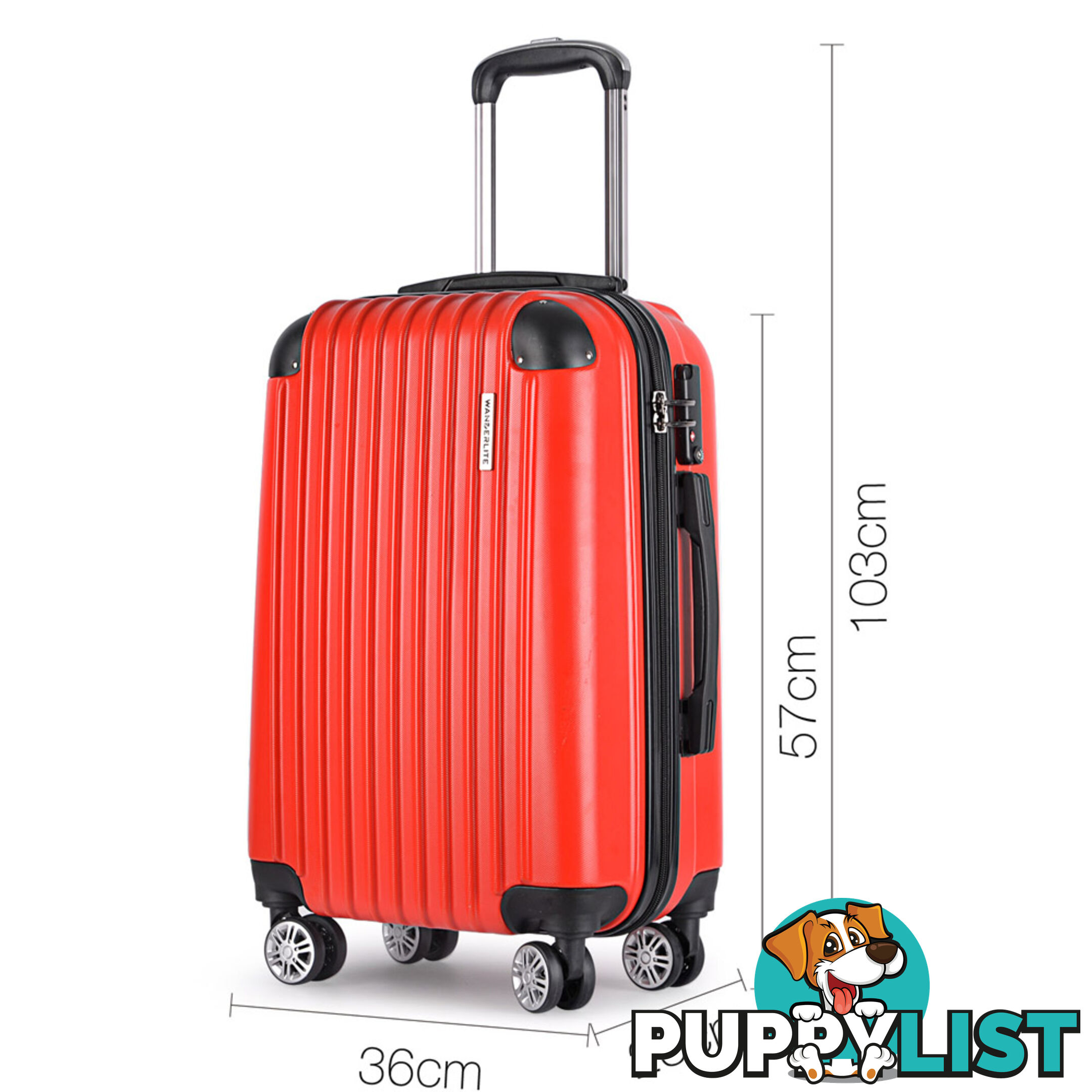 2PCS Luggage Set Hard Shell 4 Wheels Suitcase TSA Lock Travel Carry On Bag Red