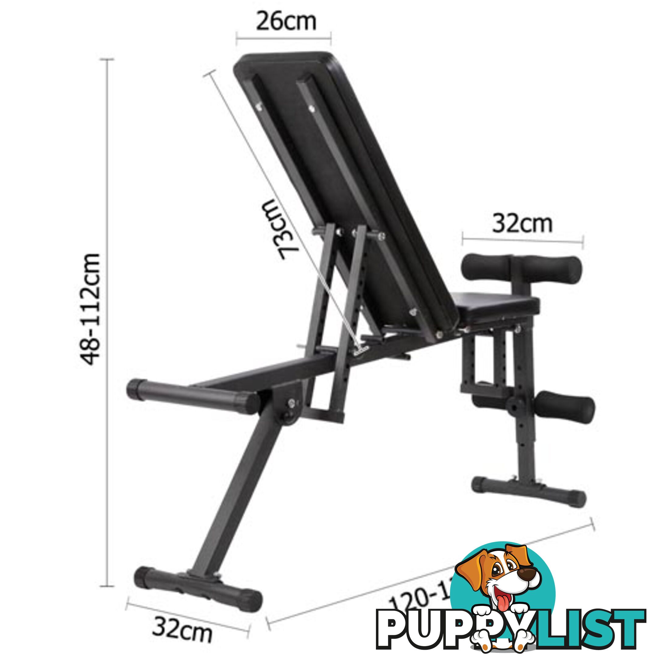 FID Flat Adjustable Bench 150Kg