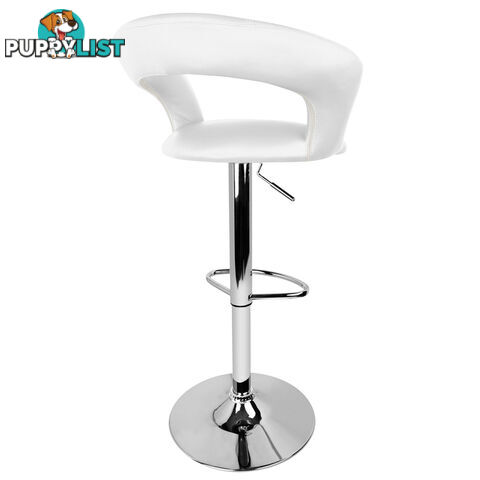 2 x White PU Leather Modern Bar Stool Kitchen Office Chair Gas Lift Barstools