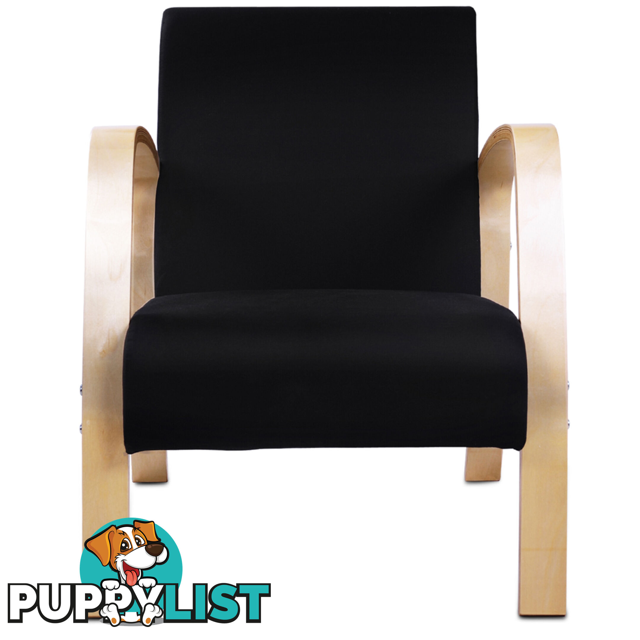 Birch Plywood Fabric Sofa Arm Chair Black