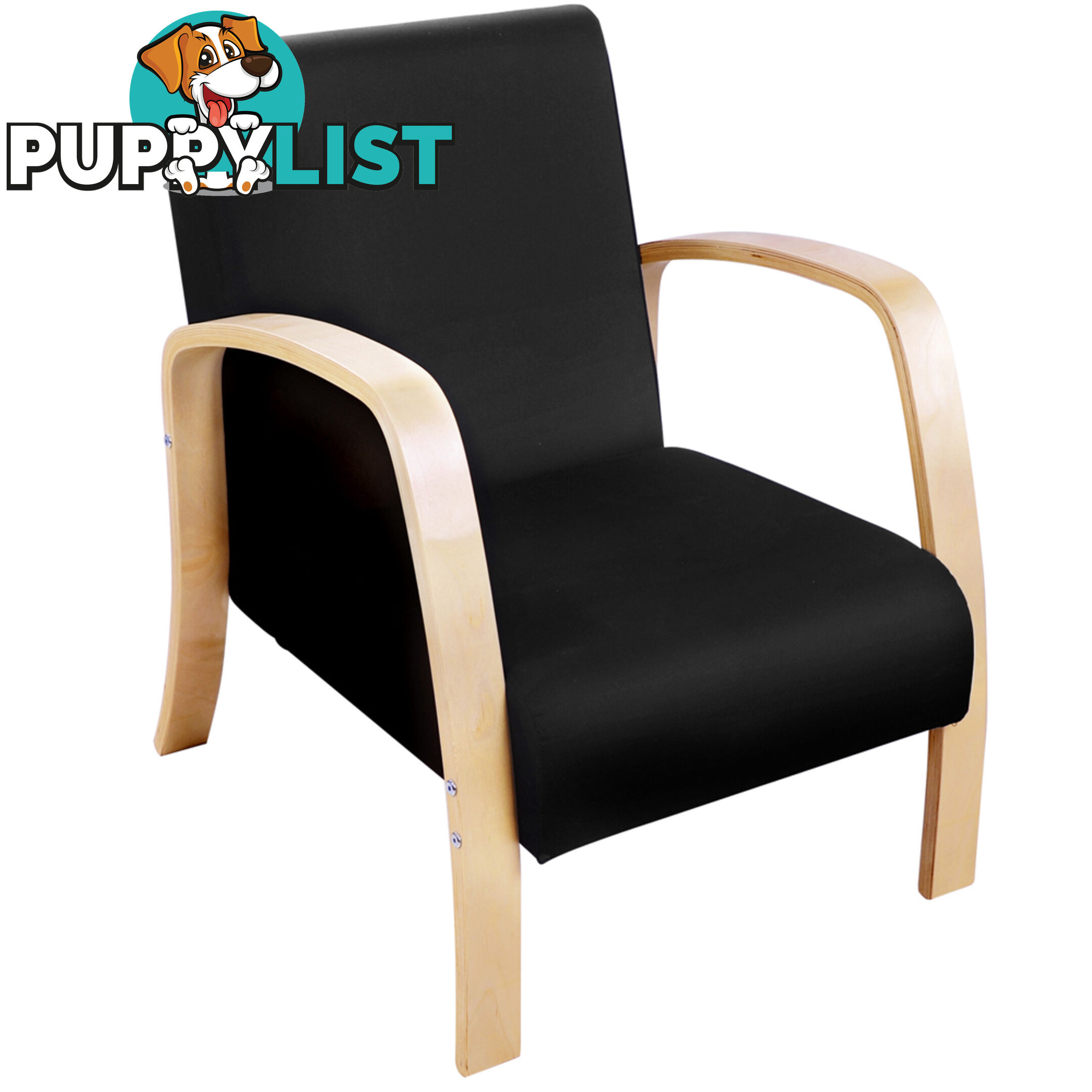 Birch Plywood Fabric Sofa Arm Chair Black