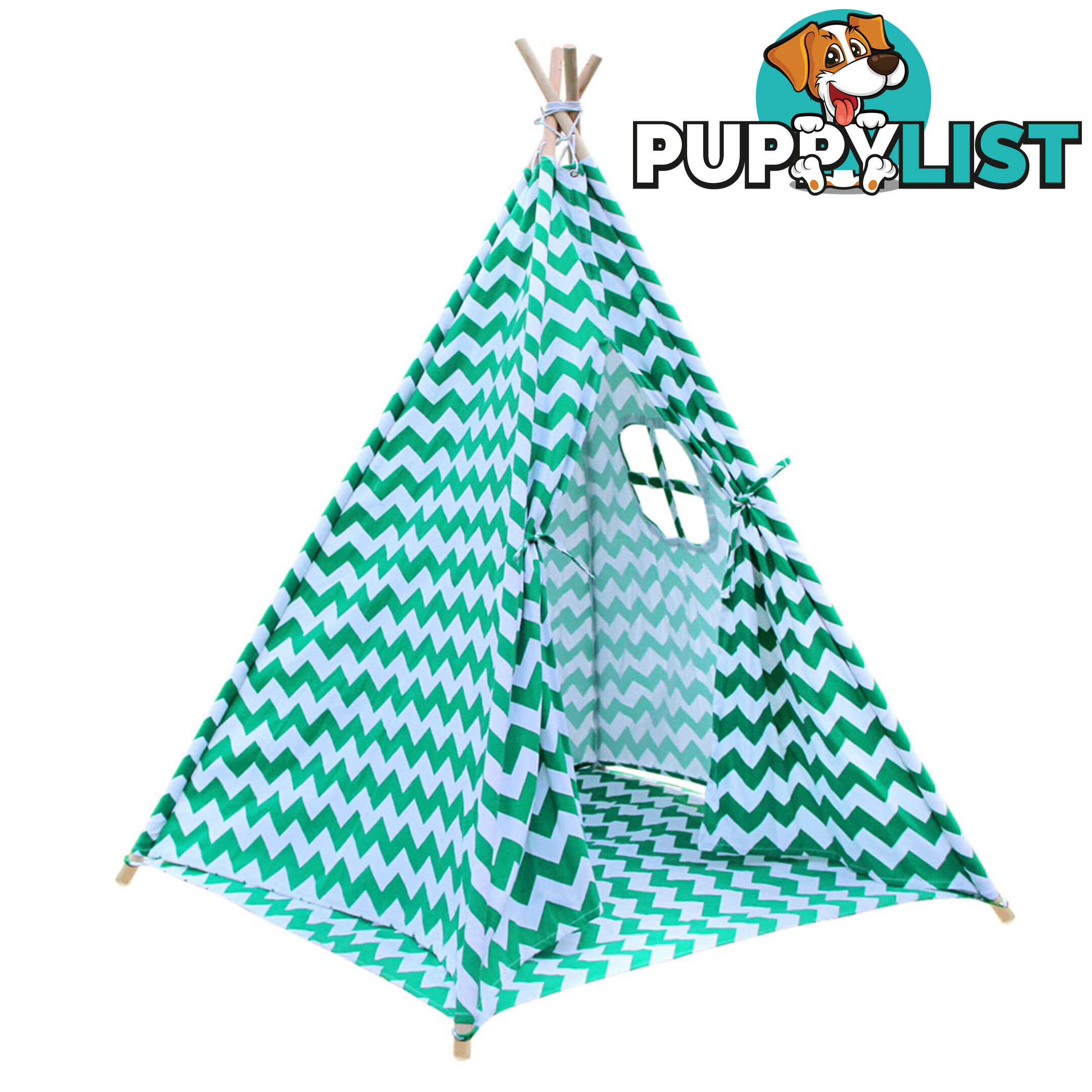 Kids Play Tent Canvas Teepee Pretend Playhouse Outdoor Indoor Tipi Green