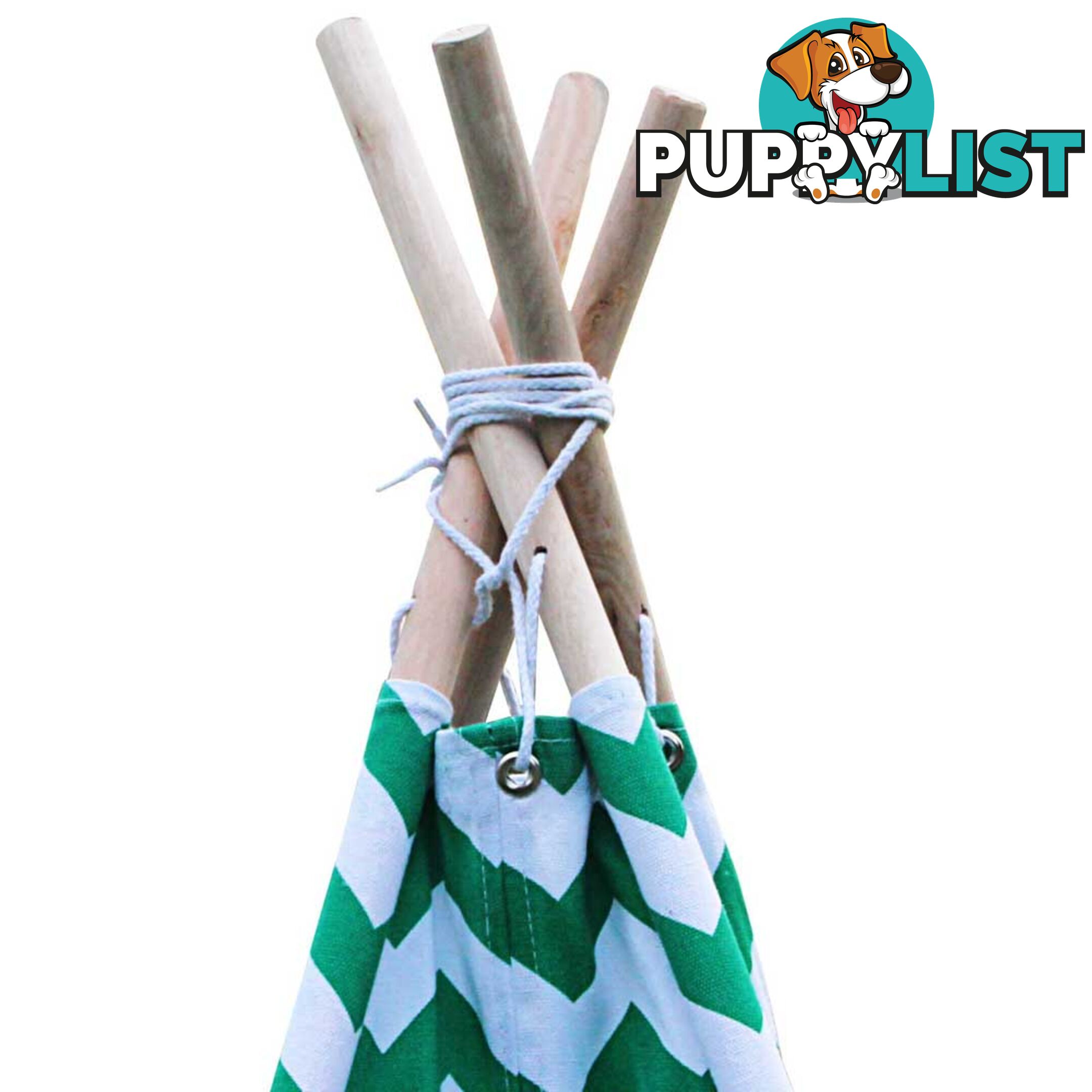 Kids Play Tent Canvas Teepee Pretend Playhouse Outdoor Indoor Tipi Green