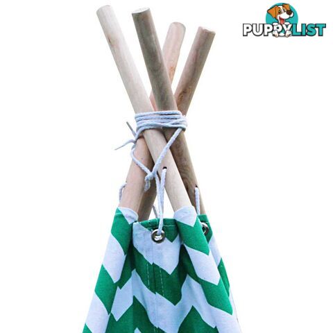 Kids Play Tent Canvas Teepee Pretend Playhouse Outdoor Indoor Tipi Green