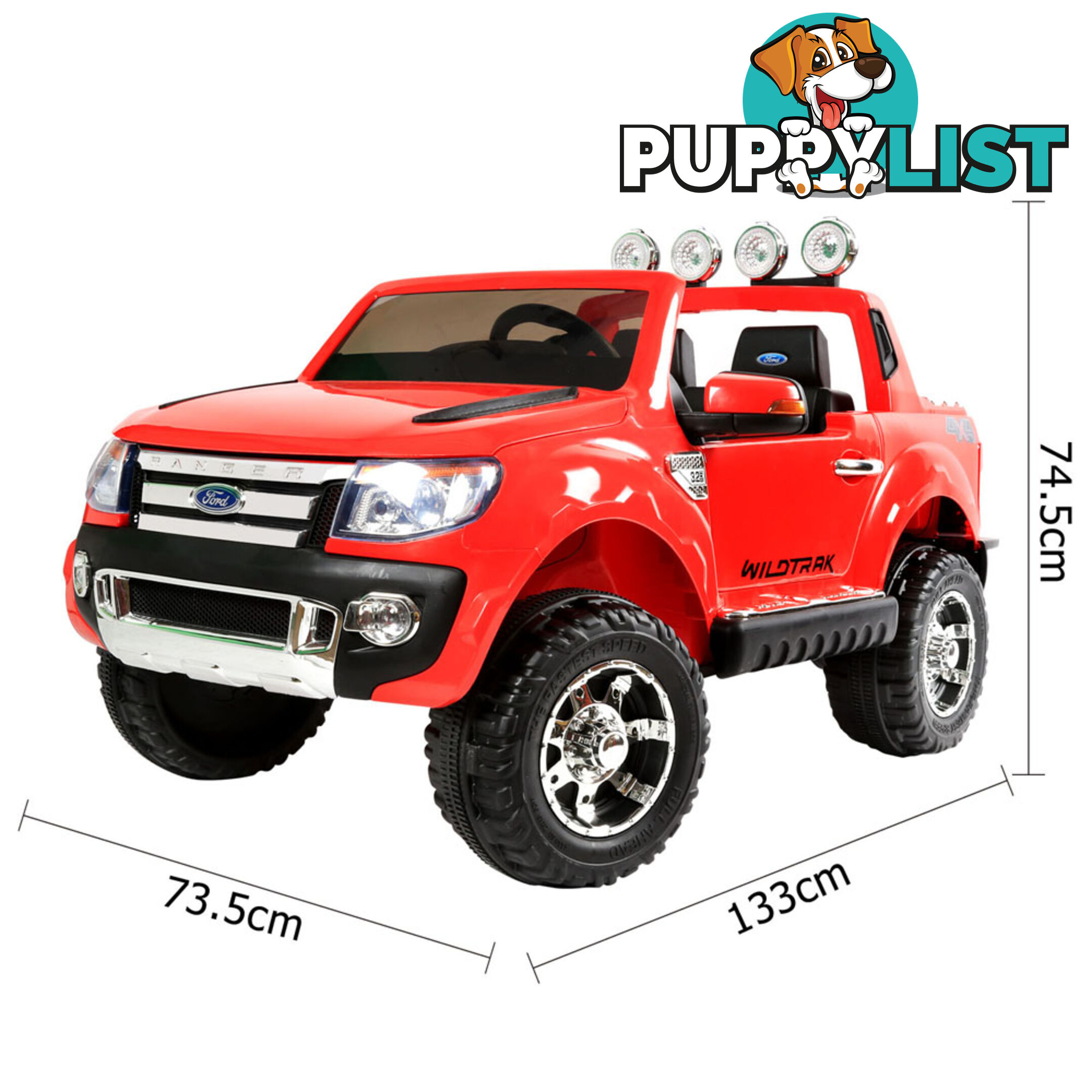 Ford Ranger Kids Ride On Car Licensed Remote Control Children Toy Truck Red