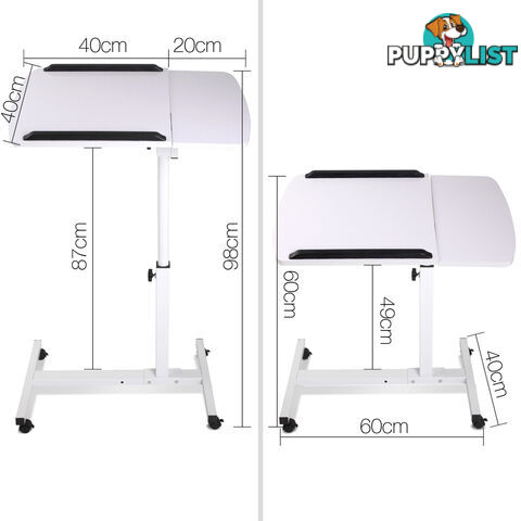 Rotating Mobile Laptop Adjustable Desk White