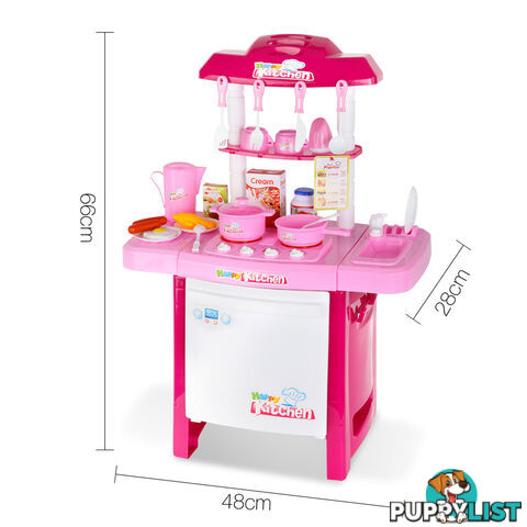 25Piece Kids Play Set Children Mini Kitchen Pretend Little Chef Cooking Toy Pink