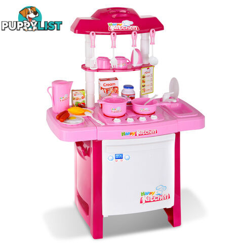 25Piece Kids Play Set Children Mini Kitchen Pretend Little Chef Cooking Toy Pink