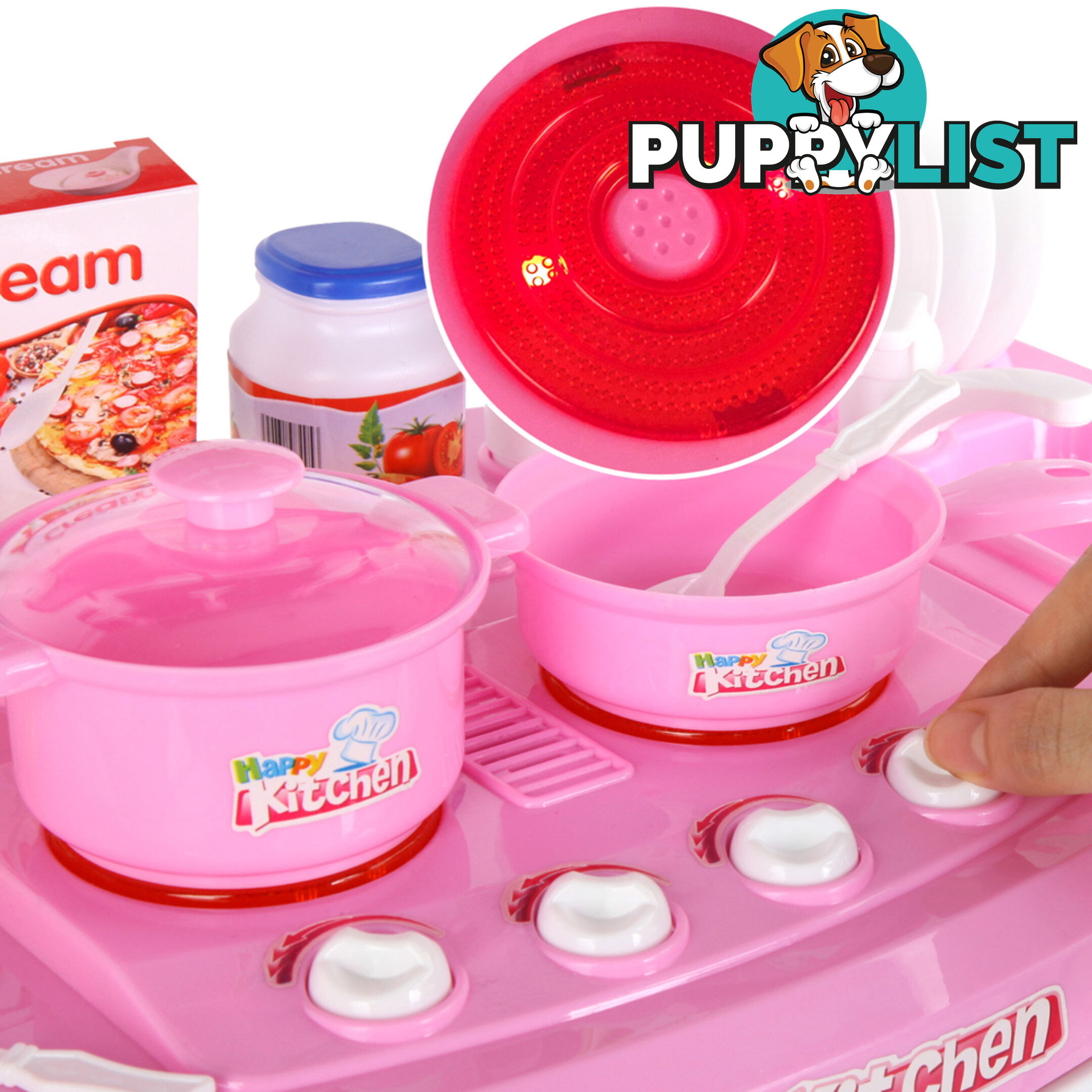 25Piece Kids Play Set Children Mini Kitchen Pretend Little Chef Cooking Toy Pink