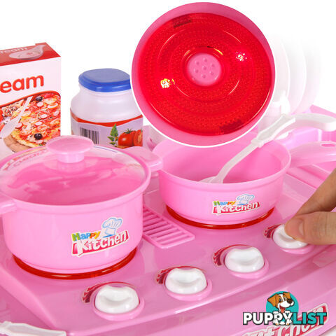 25Piece Kids Play Set Children Mini Kitchen Pretend Little Chef Cooking Toy Pink