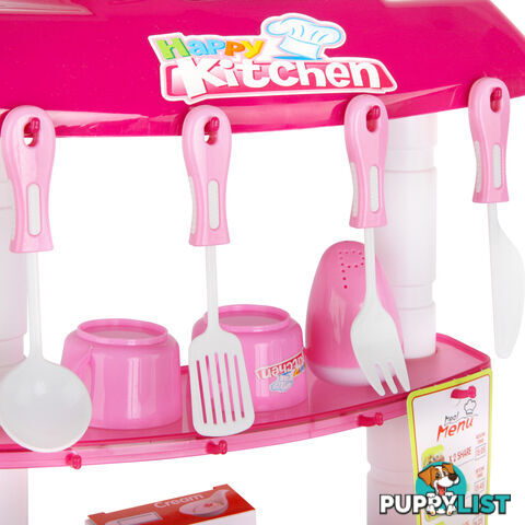 25Piece Kids Play Set Children Mini Kitchen Pretend Little Chef Cooking Toy Pink