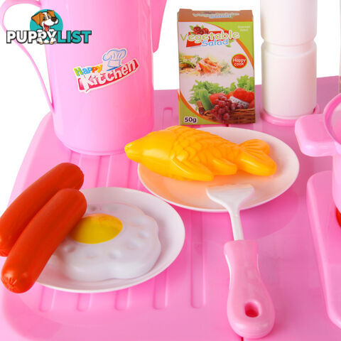 25Piece Kids Play Set Children Mini Kitchen Pretend Little Chef Cooking Toy Pink