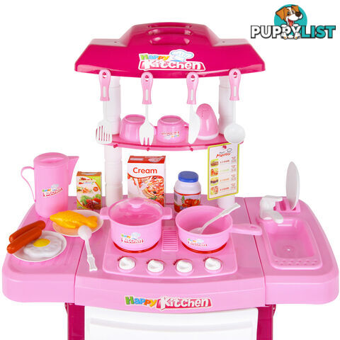 25Piece Kids Play Set Children Mini Kitchen Pretend Little Chef Cooking Toy Pink