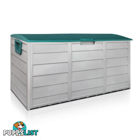 290L Plastic Outdoor Storage Box Container Weatherproof Grey Green