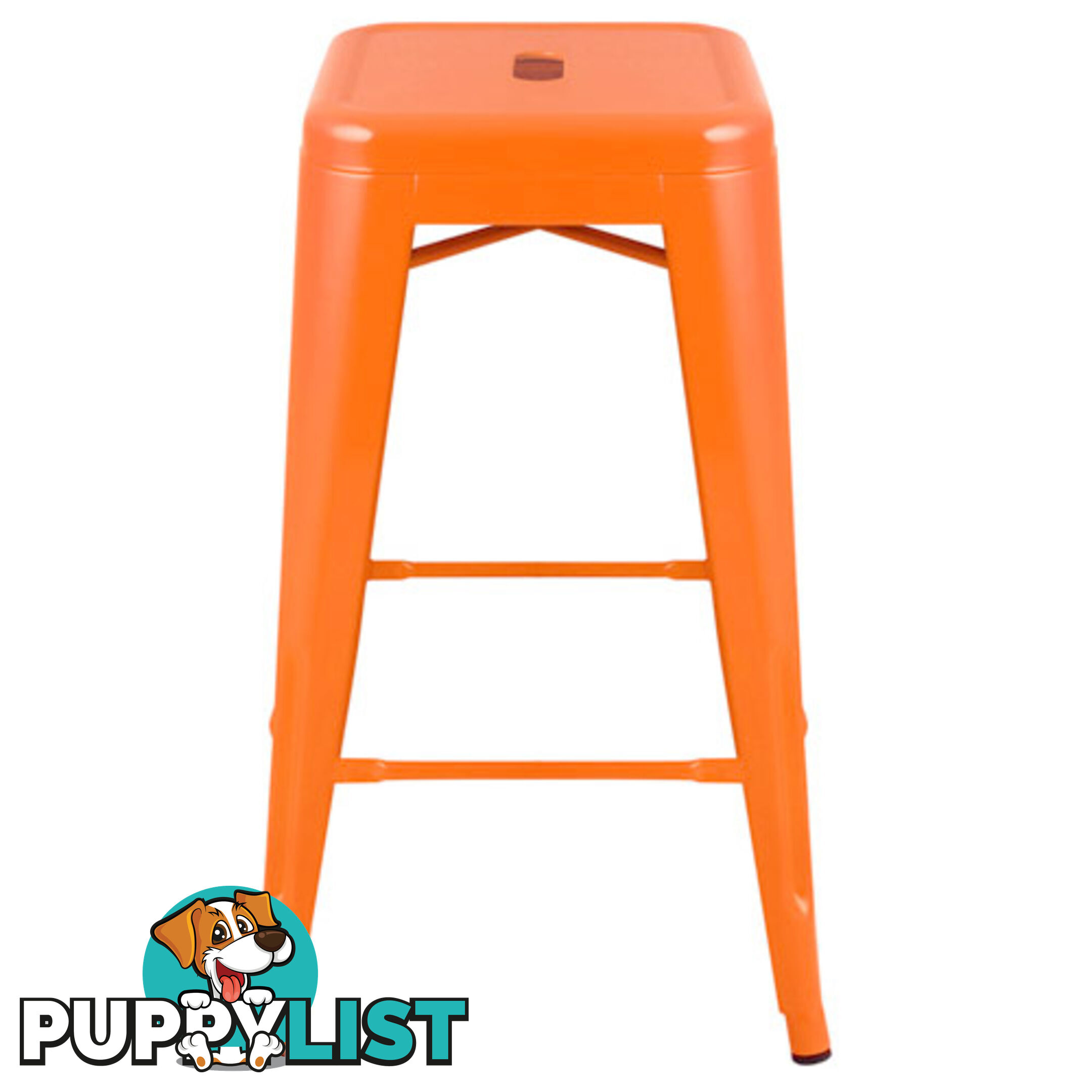 Set of 4 Replica Tolix Kitchen Bar Stool 66cm Orange