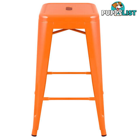 Set of 4 Replica Tolix Kitchen Bar Stool 66cm Orange