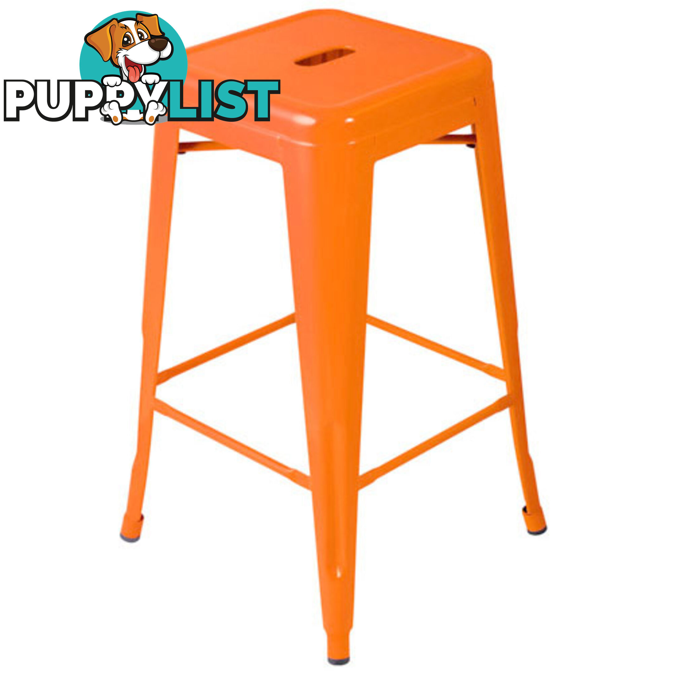 Set of 4 Replica Tolix Kitchen Bar Stool 66cm Orange