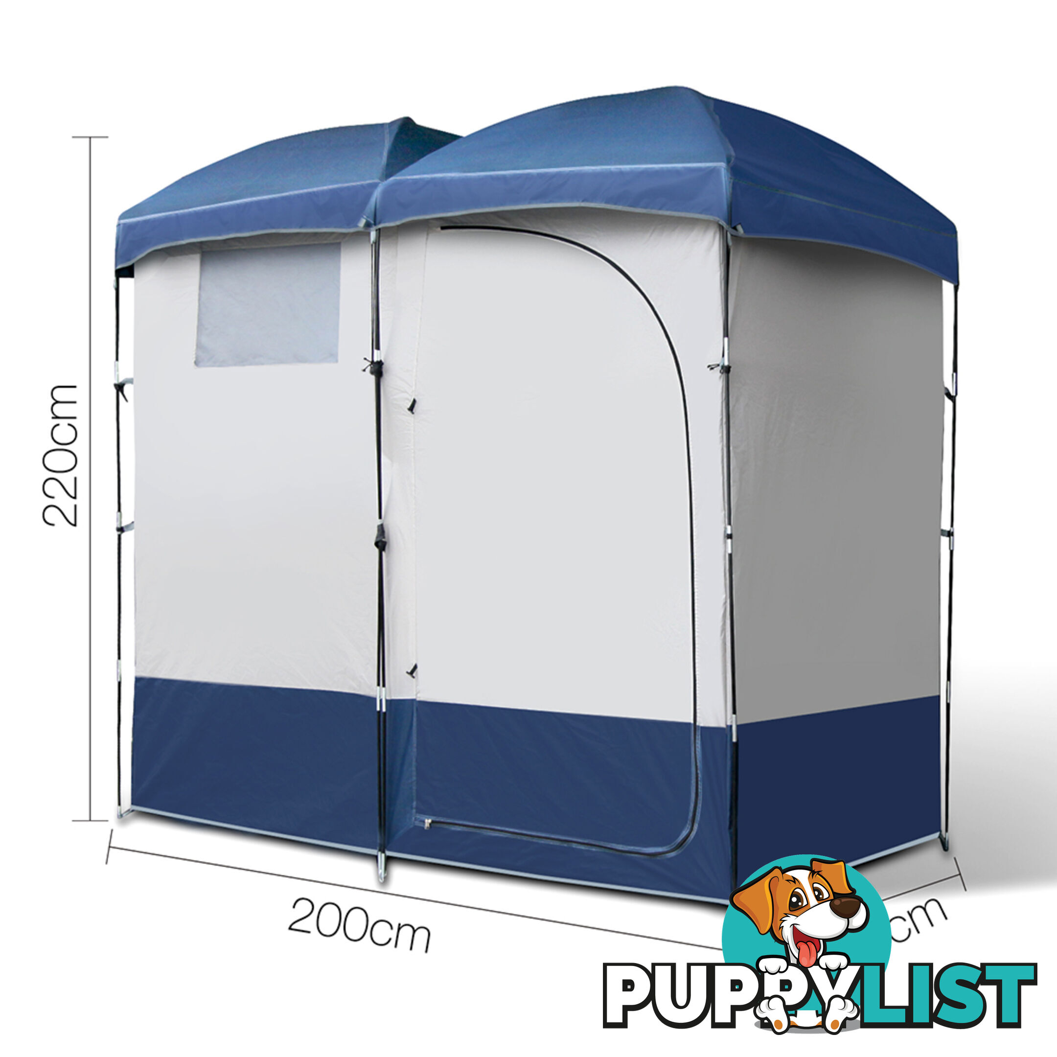 Double Camping Shower Toilet Tent Portable Outdoor Ensuite Change Room Shelter