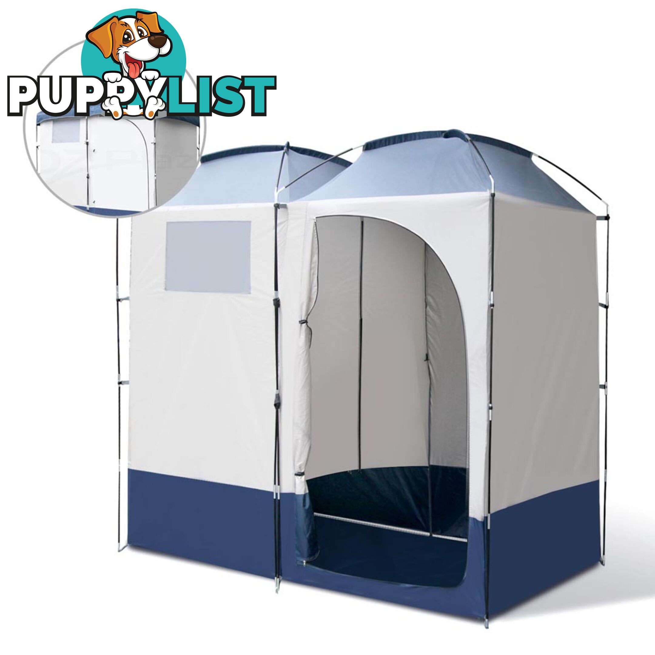 Double Camping Shower Toilet Tent Portable Outdoor Ensuite Change Room Shelter