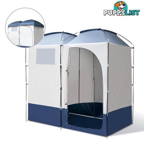 Double Camping Shower Toilet Tent Portable Outdoor Ensuite Change Room Shelter