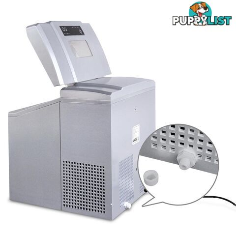 3.2L Ice Cube Maker Machine 20kg Home Commercial Portable Auto Ice Making Silver