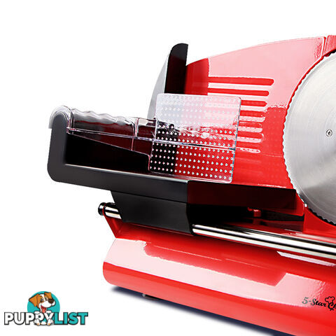 150W Electric Meat Slicer Ham Deli Cheese Bread Stainless Steel Blade Red