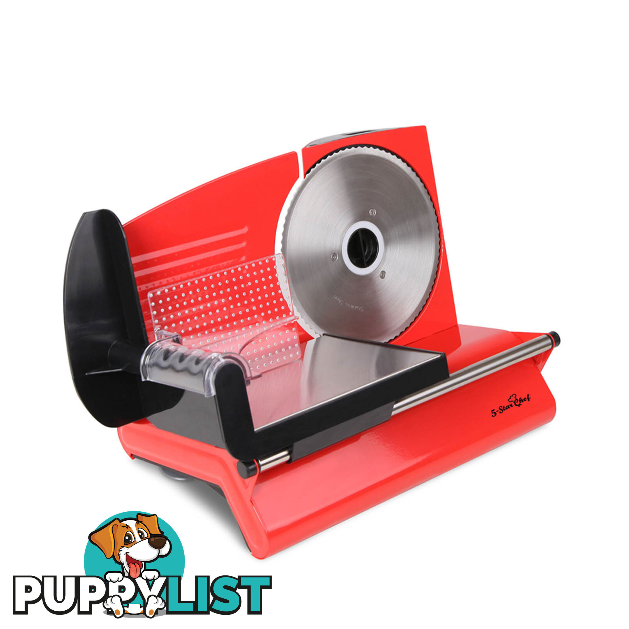 150W Electric Meat Slicer Ham Deli Cheese Bread Stainless Steel Blade Red