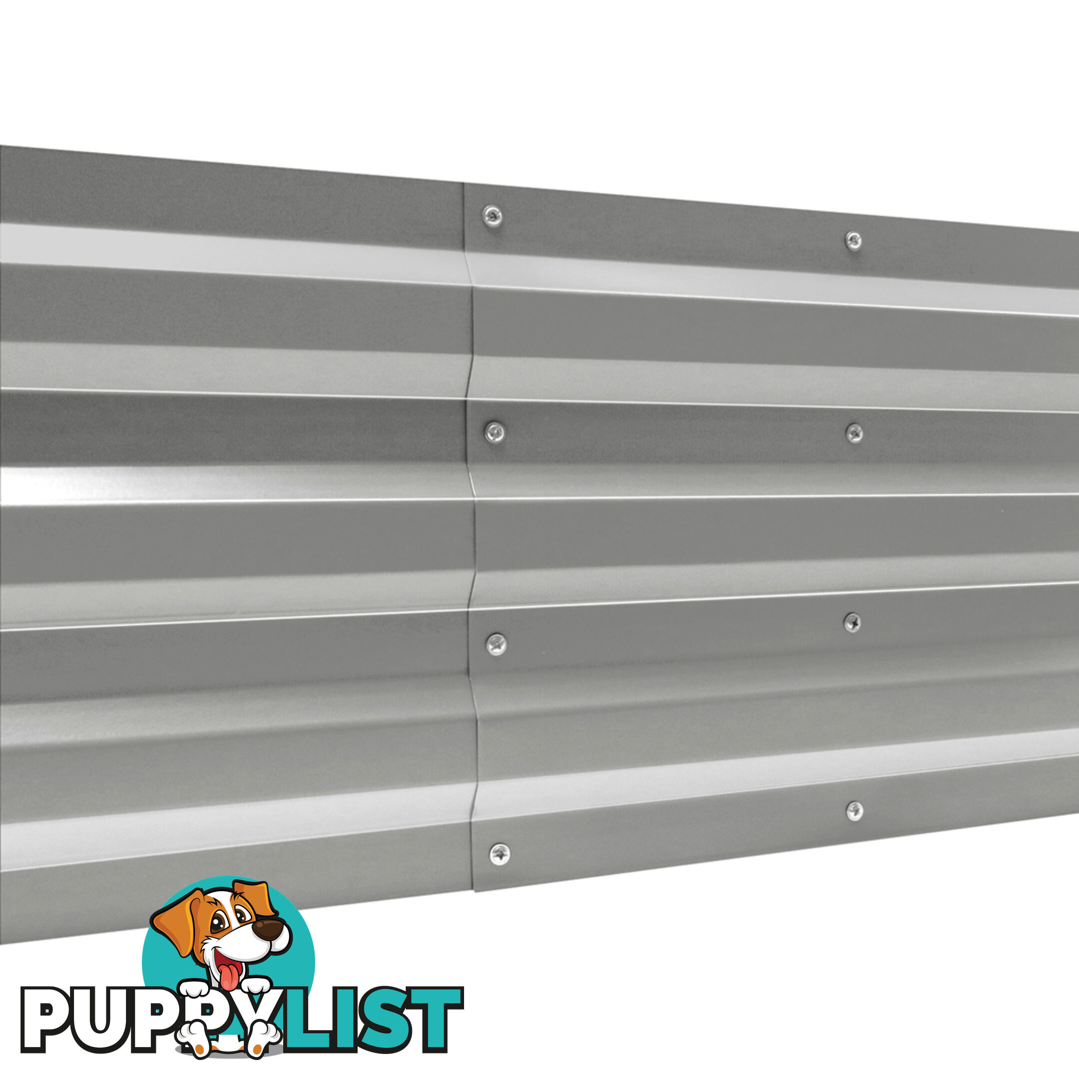 Galvanised Raised Garden Bed 180 x 90cm Aluminium White