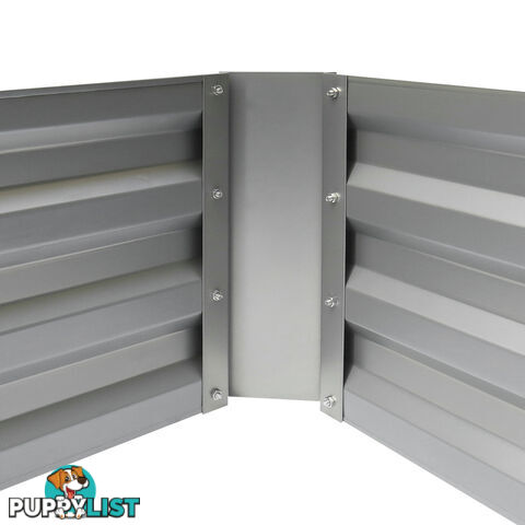 Galvanised Raised Garden Bed 180 x 90cm Aluminium White