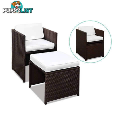 Capetown Dining 10 Seater Set _ Brown & White