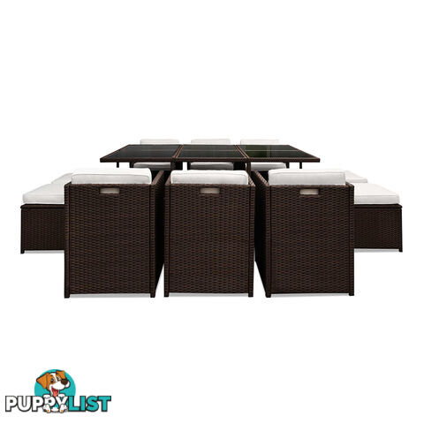 Capetown Dining 10 Seater Set _ Brown & White