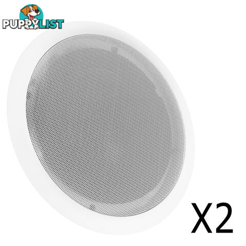 Set of 2 8in Round 2 Way Ceiling Speakers 250W Home Theatre